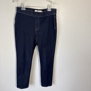 Soft Surroundings Jeans M Petite Blue Dark Wash Pull-On Straight Leg New